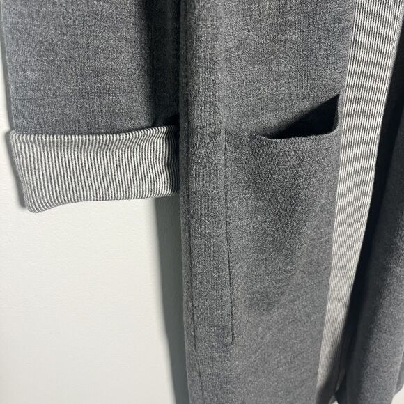 Theory Cardigan Women’s Small Armelle Evian Gray Open Front Wool Blend Sweater - Picture 5 of 8